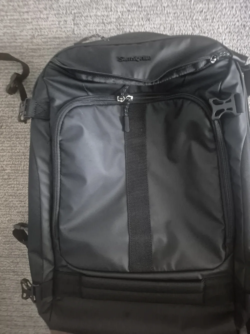 Samsonite Black Men's Travel Backpack with Front Utility Pocket
